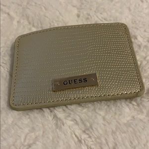 NWT Guess Gold Alligator Style Card Holder